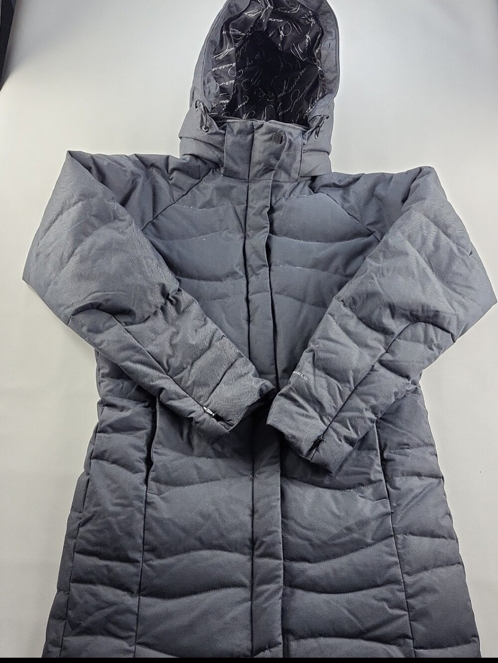 Columbia Belle Isle II Mid-Length Hooded Down Puffer Jacket Coat Gray M